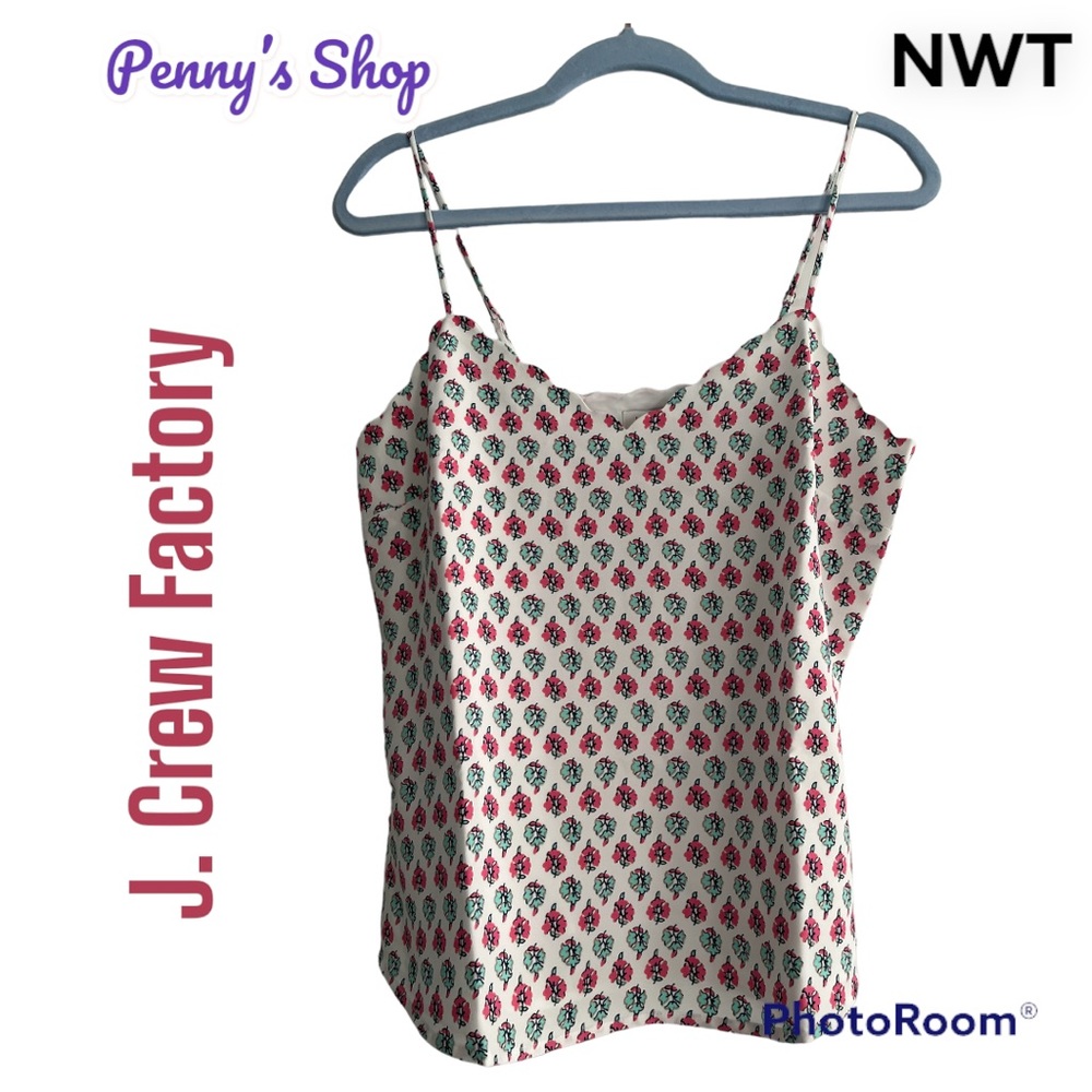 NWT J. Crew Factory Women’s Floral Scallop Tank